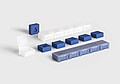 InsertSplitBox: a multiple packaging system with individual detachable units.