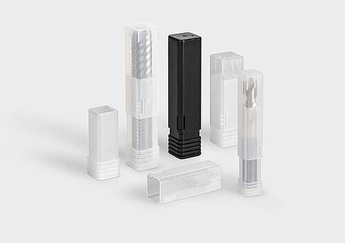 Packaging tube TopPack Conical TopPack Conical: a packaging tube for shank tools, milling cutters, and drills.