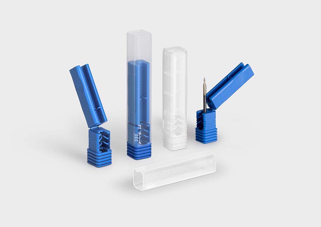 마이크로박스 MB 1: 마이크로공구, 정밀 밀링커터와 드릴용 고품질 개별 포장재.